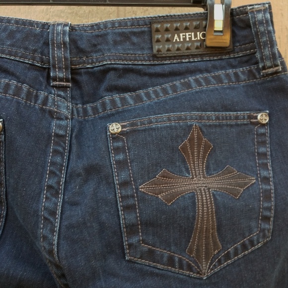 Affliction JADE Boot Jeans Dark wash Short Inseam - Picture 8 of 8